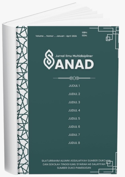 SANAD: Jurnal Ilmu Multidisipliner adalah jurnal ilmiah berkala yang diterbitkan oleh Silaturahim Alumni Assalafiyah Sumber Duko bekerja sama dengan Sekolah Tinggi Ilmu Syariah (STIS) As Salafiyah Sumber Duko Pamekasan. Jurnal ini hadir sebagai wadah publikasi bagi para akademisi, peneliti, dan praktisi yang bergerak dalam berbagai disiplin ilmu, dengan pendekatan multidisipliner yang mengintegrasikan kajian keislaman, sosial, pendidikan, ekonomi, hukum, dan humaniora.